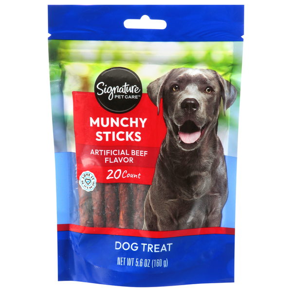 Signature Pet Dog Treats, Beef Basted Munchy Sticks