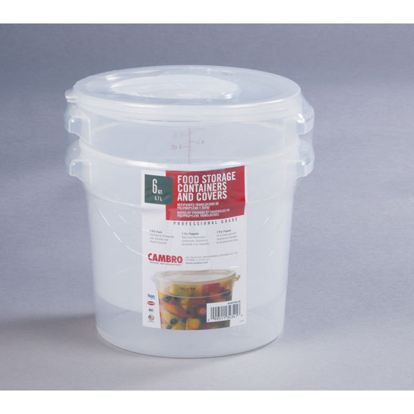 Cambro - 6-Qt Round Container - 2-pack, Clear