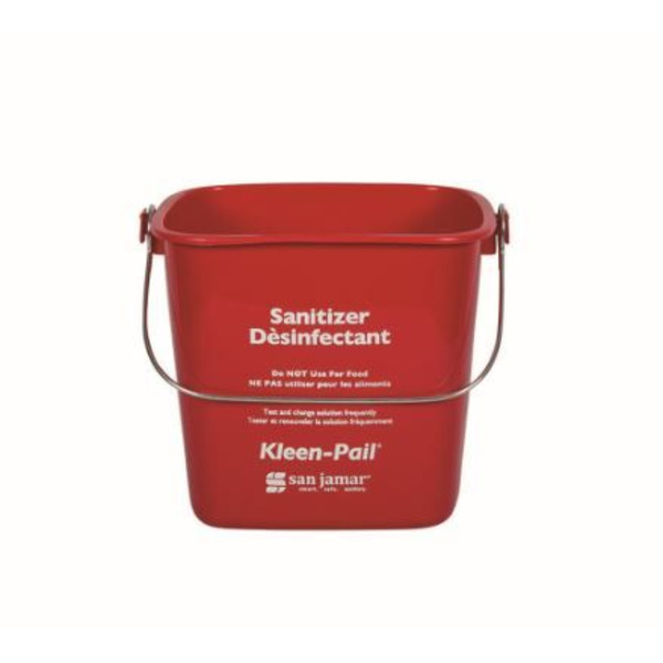 San Jamar - 6-Qt Kleen Pail, Red (Sanitizer Only)