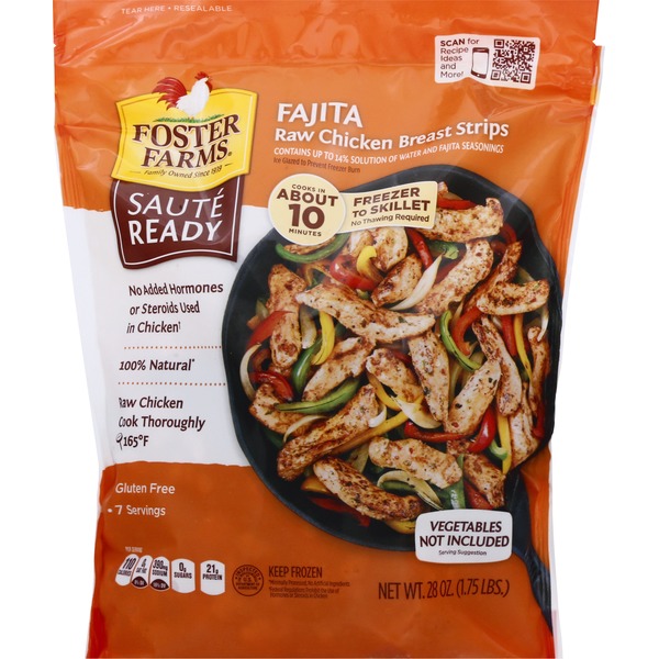 Foster Farms Raw Chicken, Breast Strips, Fajita (28 oz) from Safeway