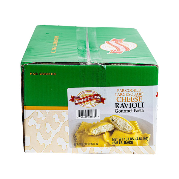 Supremo Italiano - Large Square Cheese Ravioli - 2/5 Lb
