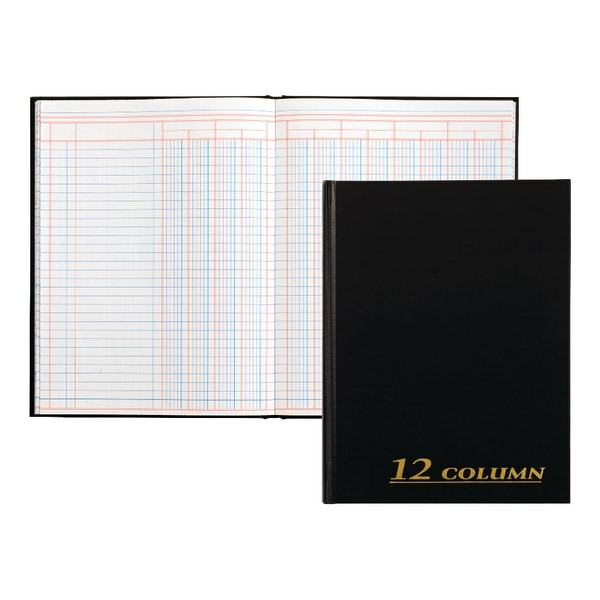 Adams 12-Column Account Book - Black - 7" x 9 1/4"