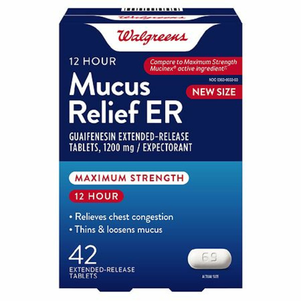 Walgreens Walgreens Mucus Relief ER Maximum Strength 12 Hour Extended Release Tablets SameDay