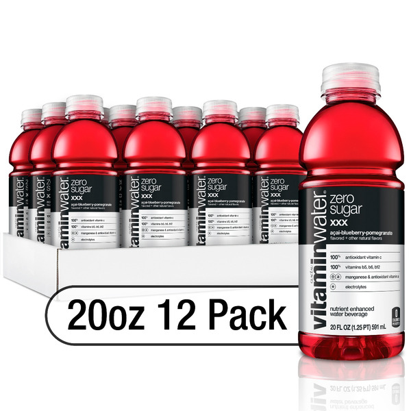 VitaminWater Zero - XXX, Acai Blueberry Pomegranate Bottles, 20 fl oz, 12 Pack