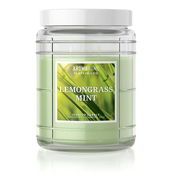 Aromahome By Slatkin & Co 16 Oz. Lemongrass Mint Scented Candle Jar