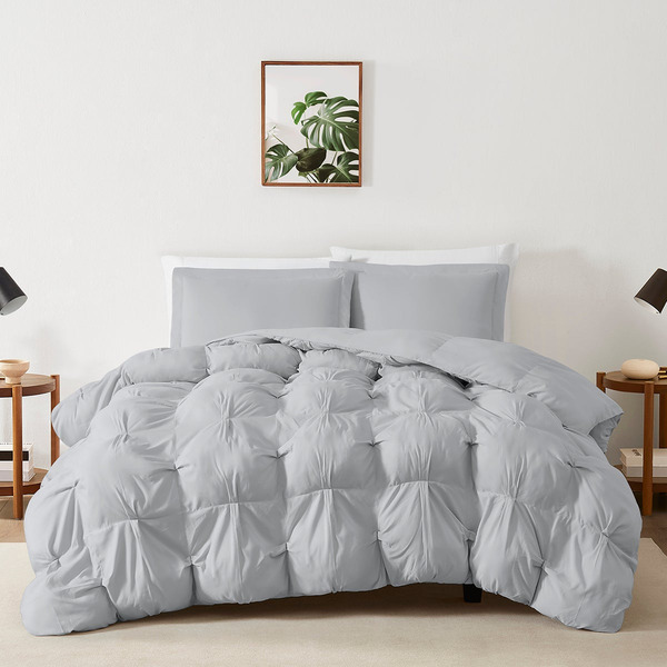 Truly Cloud Puffer Comforter Set, King - Gray