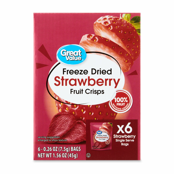 Walmart Great Value Strawberry Freeze Dried Fruit Crisps Same-Day ...