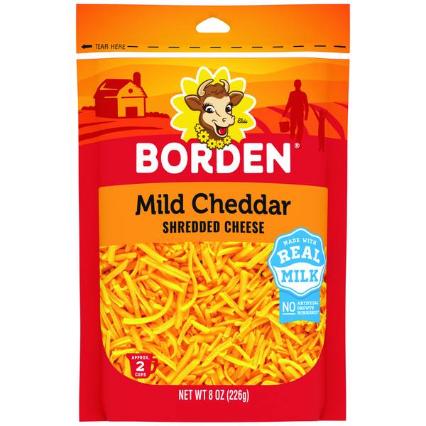 Borden Regular Shredded Cheese, Mild Cheddar