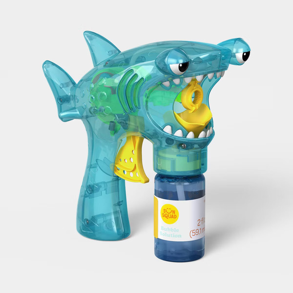 Sun Squad Manual Light-Up Shark Bubble Blaster Bubble Toy