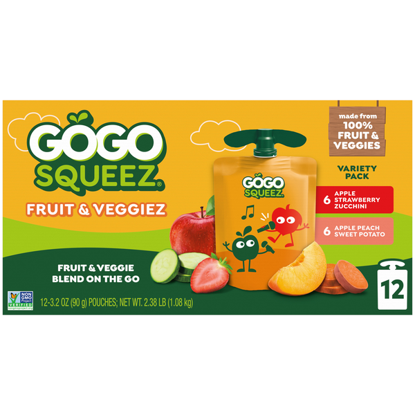 ʕ•ᴥ•ʔ　1枚　g5yc79ez1g Apple Apple, Apple Peach, Gimme5 Variety Pack | GoGo SqueeZ