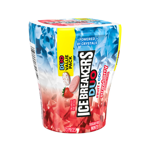 ICE BREAKERS Duo Fruit Plus Cool Strawberry Flavored Sugar Free