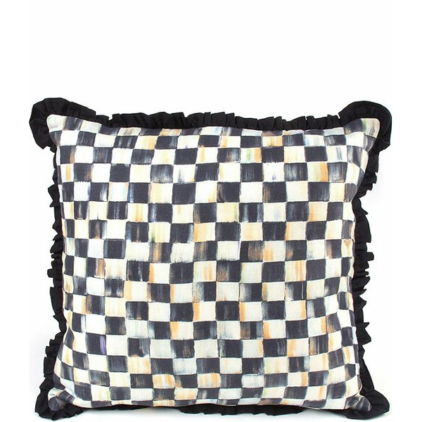 Mac Kenzie-Childs Courtly Check Ruffled Square Throw Pillow