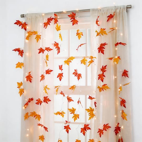 Ashland Fall Leaves Curtain String Lights