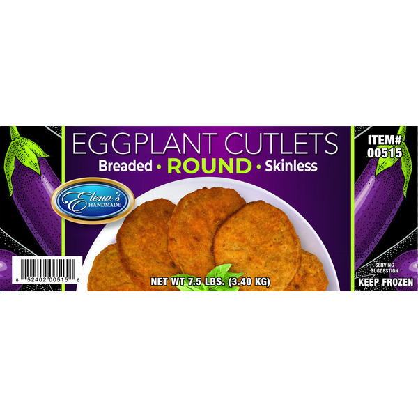 Elenas - Frozen Breaded Eggplant Rounds - 7.5lb