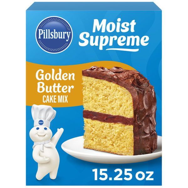 Pillsbury Moist Supreme Golden Butter Cake Mix, 15.25 oz Box Same