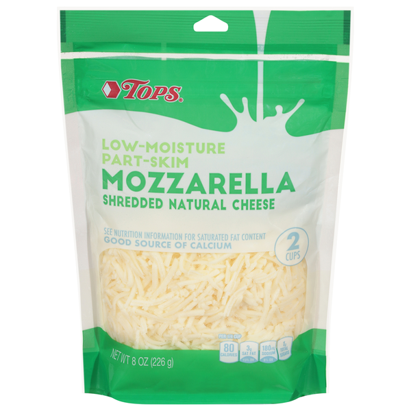 TOPS Shredded Cheese, Natural, Part-Skim, Low-Moisture, Mozzarella
