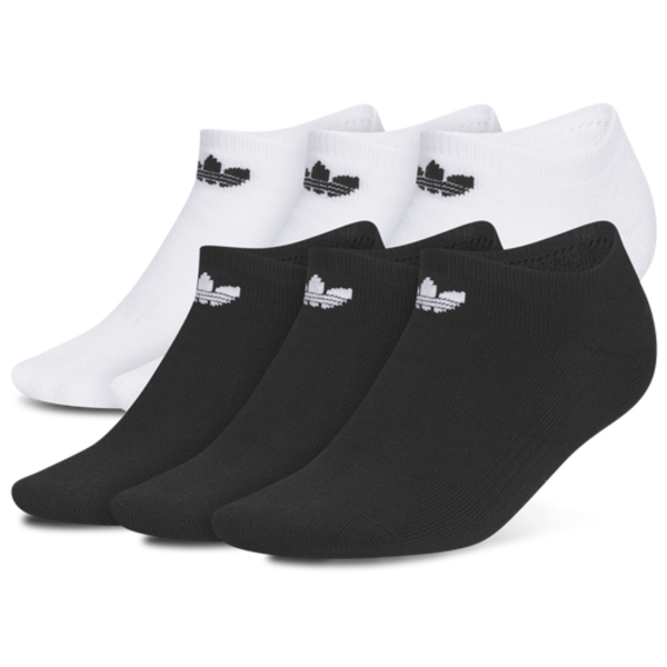 adidas Boys' Trefoil No Show Socks, S/M - Black/White