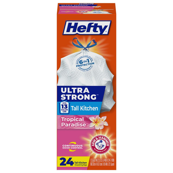Hefty 13 Gallon Tropical Paradise Tall Kitchen Drawstring Bags Same-Day ...