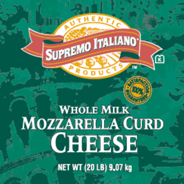 Supremo Italiano - Whole Milk Mozzarella Curds - 20 lbs