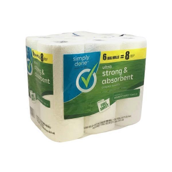 Simply Done Ultra Strong & Absorbent Paper Towels Rolls (324 ct) from