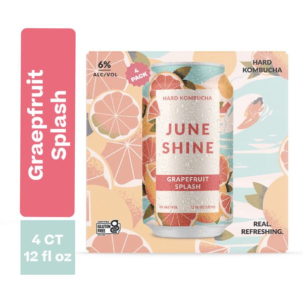 JuneShine Grapefruit Splash Hard Kombucha Same-Day Delivery or