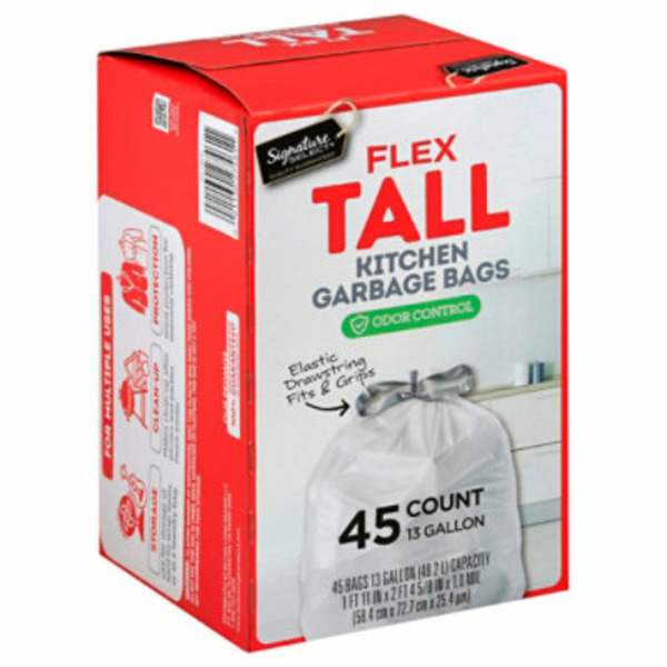Safeway Signature Home Garbage Bags, Flex Tall Kitchen, ElastiFit
