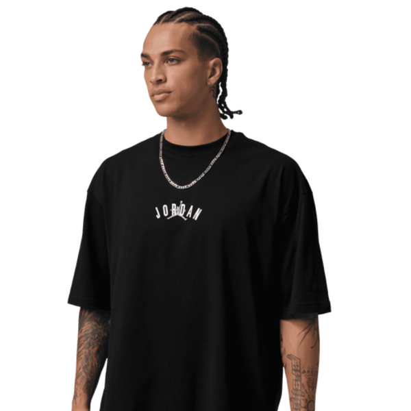 Jordan Men's Back Stretch Oversized Short Sleeve Crew, M - Black/Wolf Grey