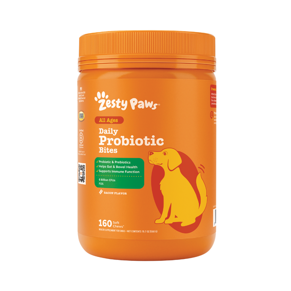 Zesty Paws Probiotic Bites for Dogs, Bacon Flavor, 160-count Same