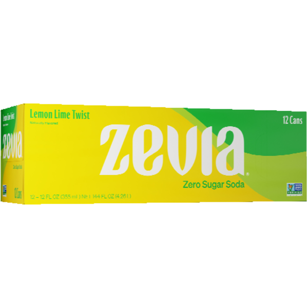 Zevia Lemon Lime Twist Zero Calorie Soda 12 Pack Same-Day Delivery