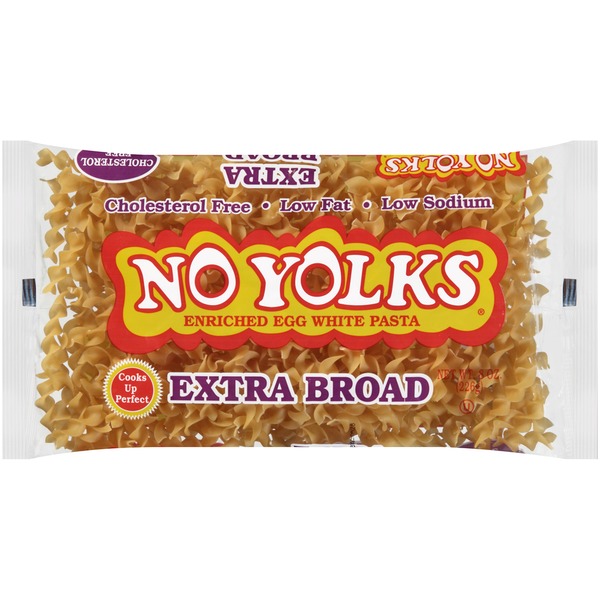 No Yolks Cholesterol Free Egg White Pasta Extra Broad Noodles (8 oz