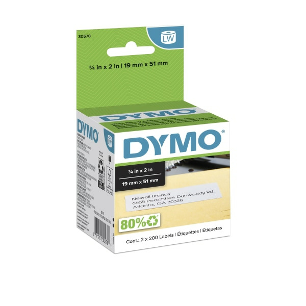 DYMO 30578 0.75" Black on White LabelWriter Label Printer Labels