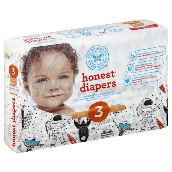The Honest Company Diapers, Honest, Space Travel, Size 3 (1628 Pounds