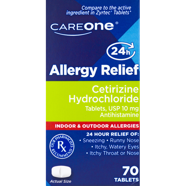 CareOne Allergy Relief Cetirizine 10 mg Tablets (70 each) Instacart