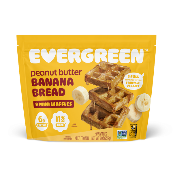 Evergreen Peanut Butter Banana Bread, Frozen, Mini Waffles Same