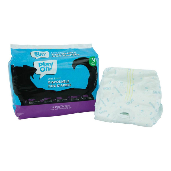 Play On Disposable Dog Diapers, Medium