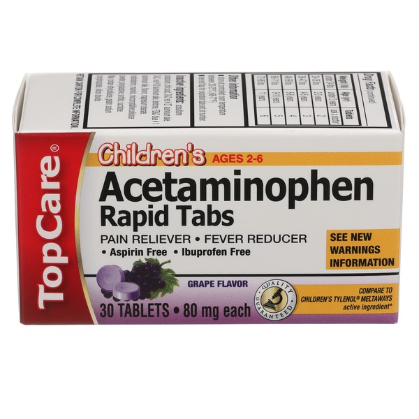 Top Care Children's Acetaminophen 80 Mg Pain Reliever/fever Reducer