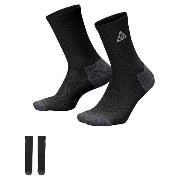 Nike ACG Everyday Cushioned Crew Socks, L - Black & Dk Smoke Grey & Reflective Silv