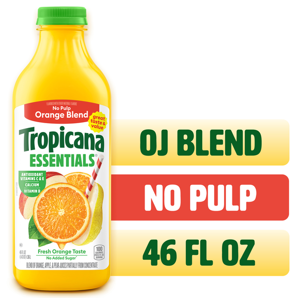 Tropicana Essentials Flavored Orange Juice Beverage Blend With - Technical View