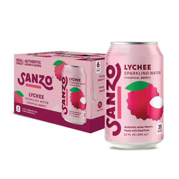Sanzo Lychee Tropical Berry Flavored Sparkling Water Same-Day