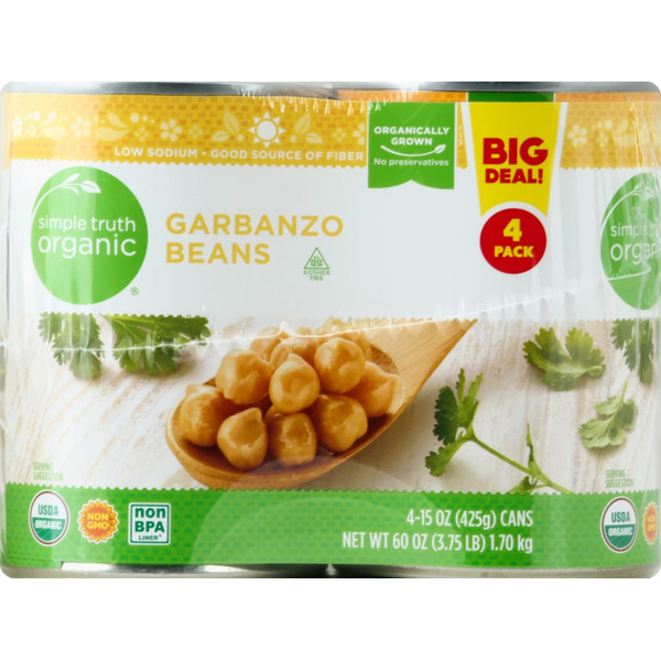 Kroger Simple Truth Garbanzo Beans, 4 Pack SameDay Delivery or Pickup