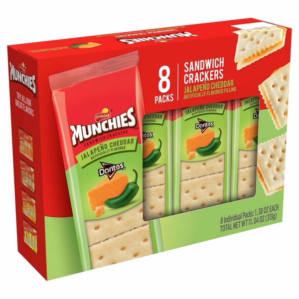 Munchies Jalapeno Cheddar Artificially Flavored Sandwich Crackers (8 ct