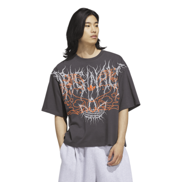 adidas Men's Originals Metal Graphic Boxy T-Shirt, M - Utility Black/Solar Orange
