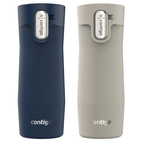 Contigo West Loop 16 oz Stainless Steel Travel Mug, 2-pack