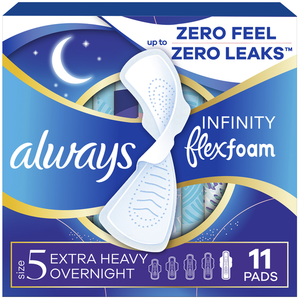 Always Infinity Overnight Pads, Size 5 Same-Day Delivery or Pickup