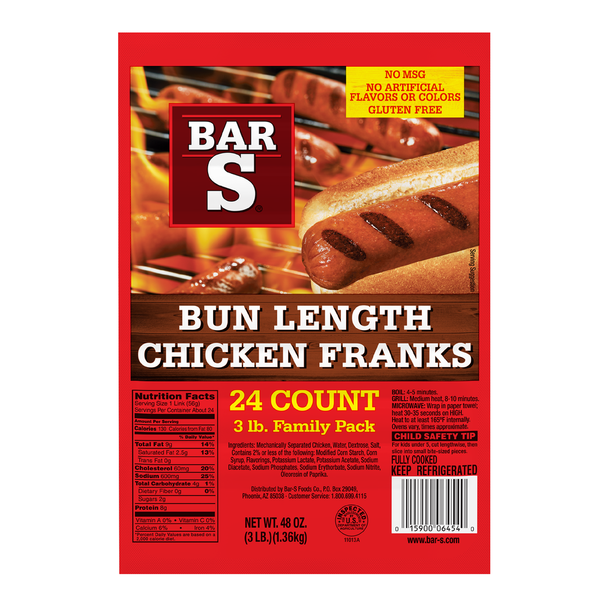 Bar-S Bun Length Chicken Franks