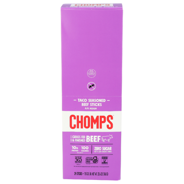 Chomps Taco Beef Stick 24 Pack Case