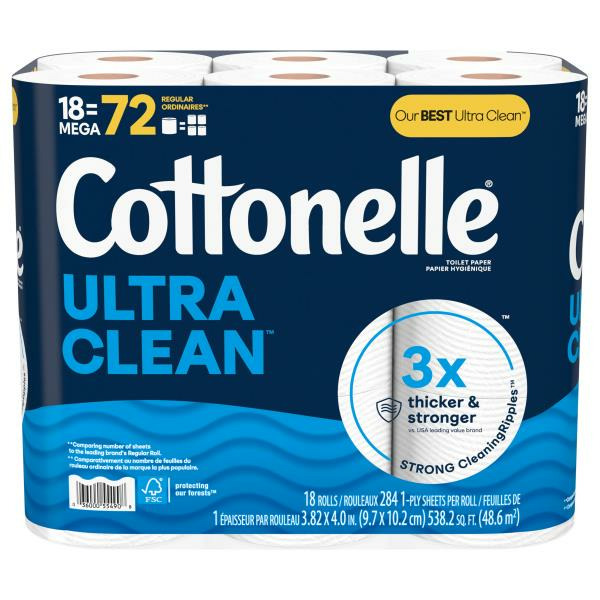 Publix Cottonelle Ultra Clean Toilet Paper, Strong Toilet Tissue, Mega Rolls SameDay Delivery