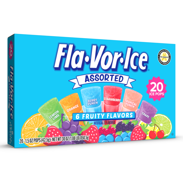 Fla-Vor-Ice Freezer Bars Assorted 20ct Same-Day Delivery | Family