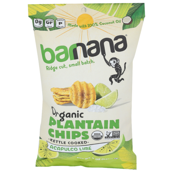 Barnana Organic Ridged Acapulco Lime Plantain Chips