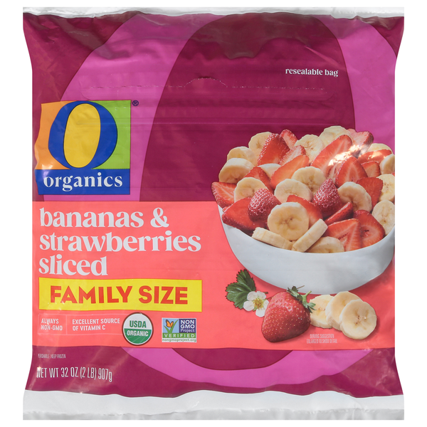 O Organics Bananas & Strawberries, Sliced, Family Size